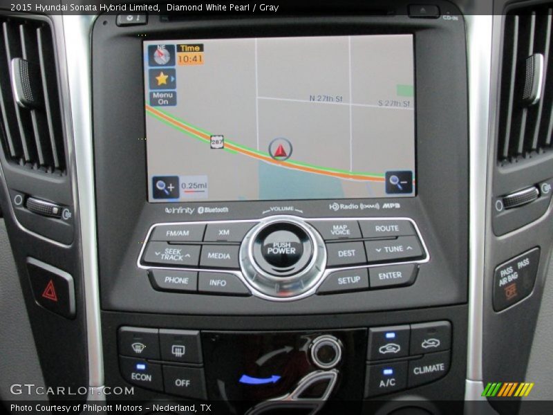 Diamond White Pearl / Gray 2015 Hyundai Sonata Hybrid Limited