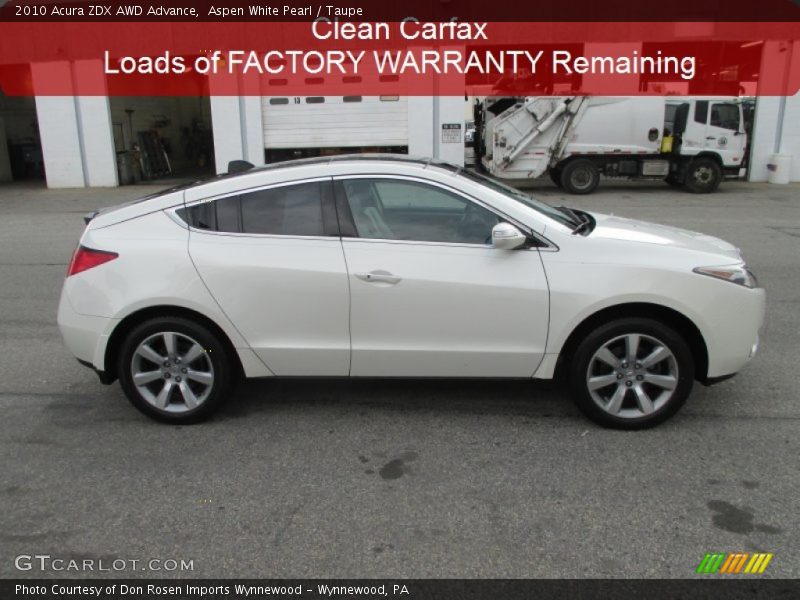 Aspen White Pearl / Taupe 2010 Acura ZDX AWD Advance