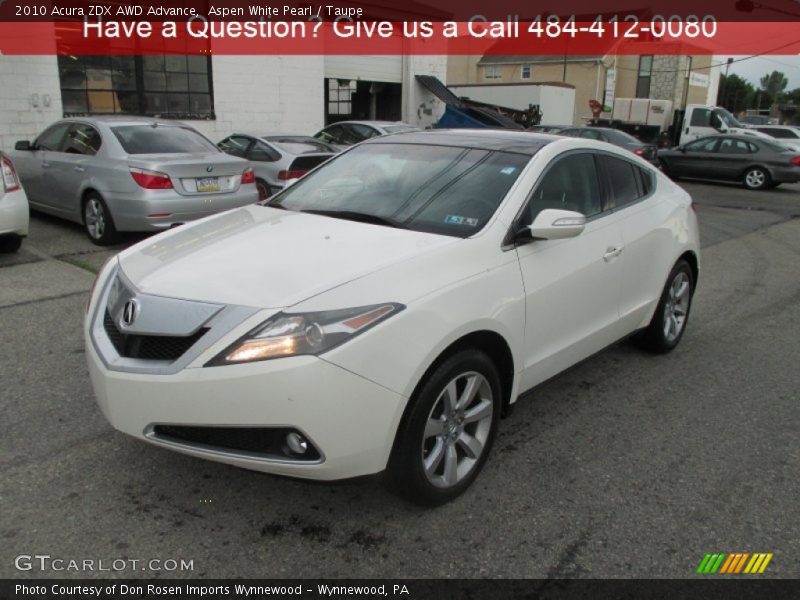 Aspen White Pearl / Taupe 2010 Acura ZDX AWD Advance