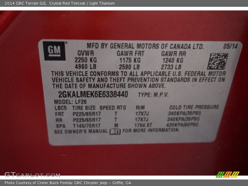 Crystal Red Tintcoat / Light Titanium 2014 GMC Terrain SLE