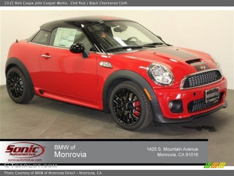 Chili Red / Black Checkered Cloth 2015 Mini Coupe John Cooper Works