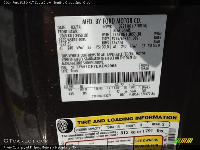 Sterling Grey / Steel Grey 2014 Ford F150 XLT SuperCrew