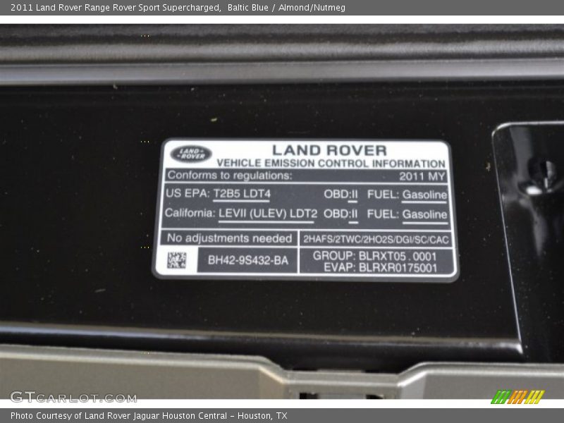 Baltic Blue / Almond/Nutmeg 2011 Land Rover Range Rover Sport Supercharged