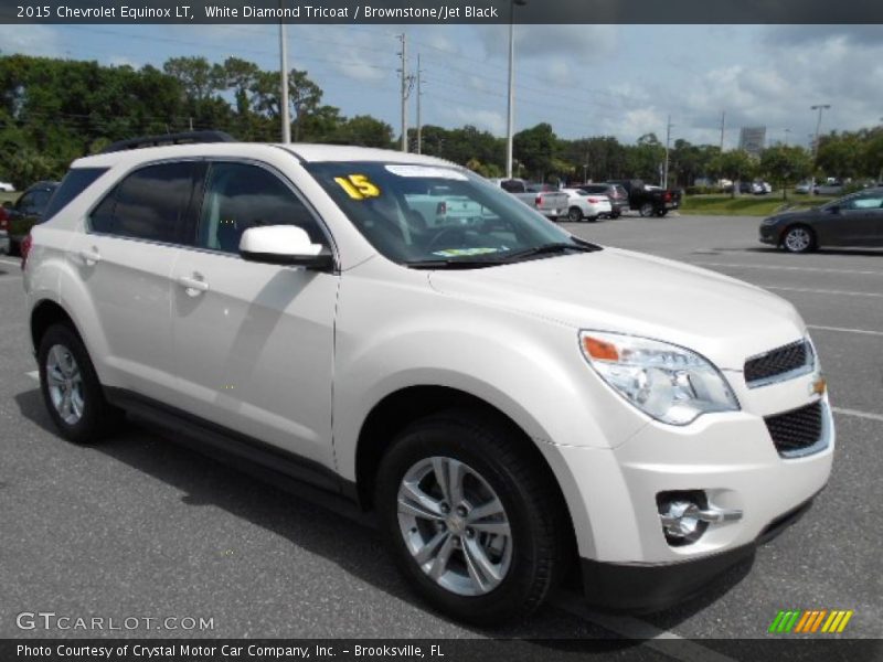 White Diamond Tricoat / Brownstone/Jet Black 2015 Chevrolet Equinox LT