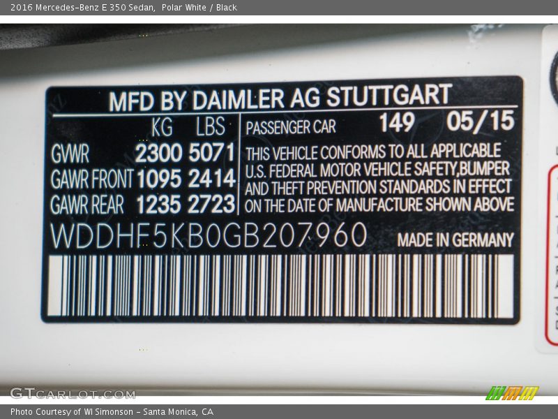 Polar White / Black 2016 Mercedes-Benz E 350 Sedan