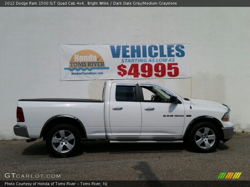 Bright White / Dark Slate Gray/Medium Graystone 2012 Dodge Ram 1500 SLT Quad Cab 4x4