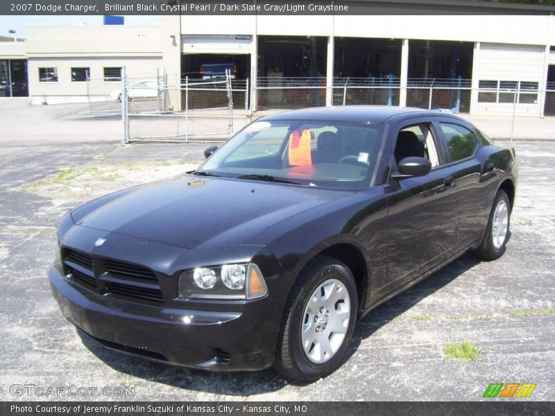 Brilliant Black Crystal Pearl / Dark Slate Gray/Light Graystone 2007 Dodge Charger