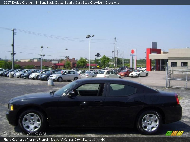 Brilliant Black Crystal Pearl / Dark Slate Gray/Light Graystone 2007 Dodge Charger