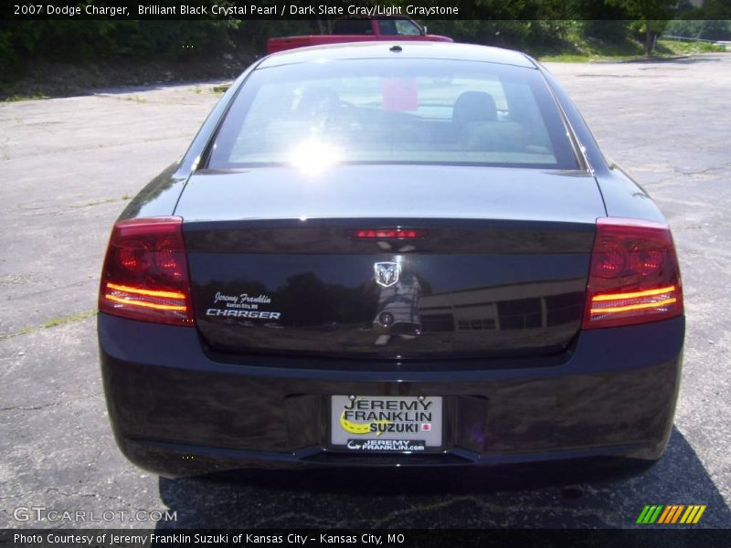 Brilliant Black Crystal Pearl / Dark Slate Gray/Light Graystone 2007 Dodge Charger