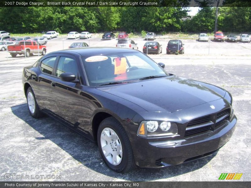 Brilliant Black Crystal Pearl / Dark Slate Gray/Light Graystone 2007 Dodge Charger