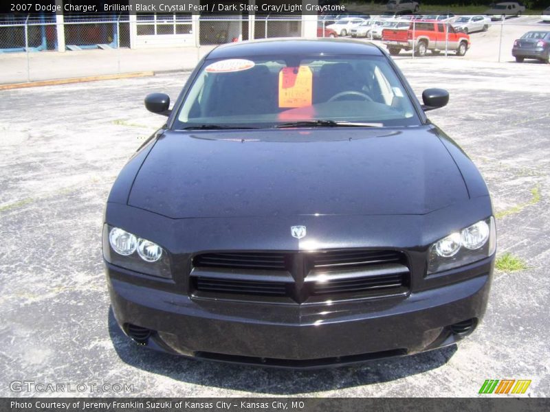 Brilliant Black Crystal Pearl / Dark Slate Gray/Light Graystone 2007 Dodge Charger