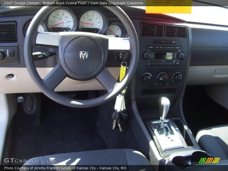 Brilliant Black Crystal Pearl / Dark Slate Gray/Light Graystone 2007 Dodge Charger