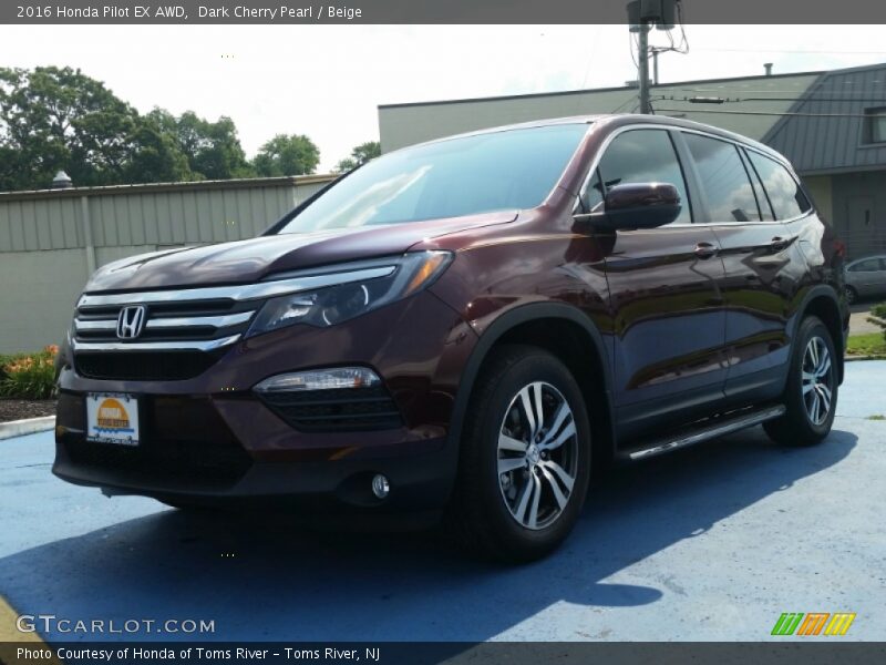 Dark Cherry Pearl / Beige 2016 Honda Pilot EX AWD