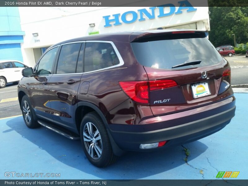 Dark Cherry Pearl / Beige 2016 Honda Pilot EX AWD