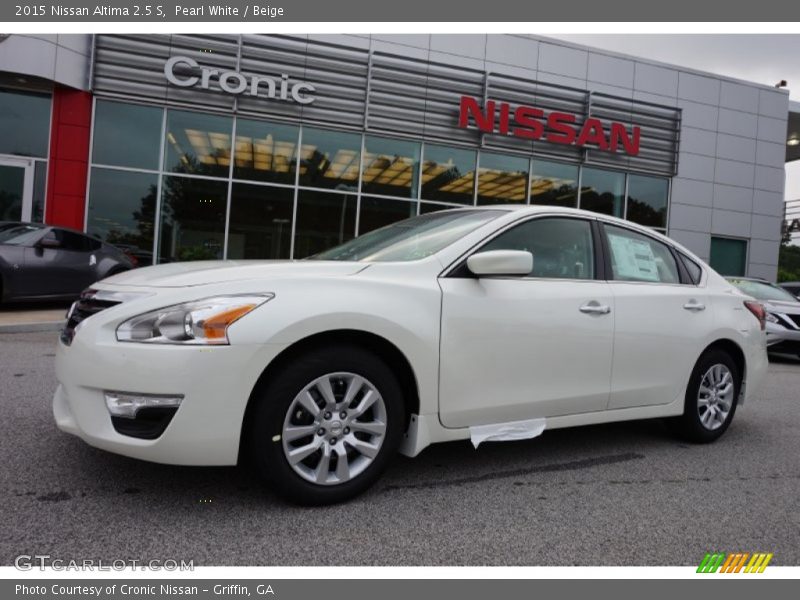 Pearl White / Beige 2015 Nissan Altima 2.5 S