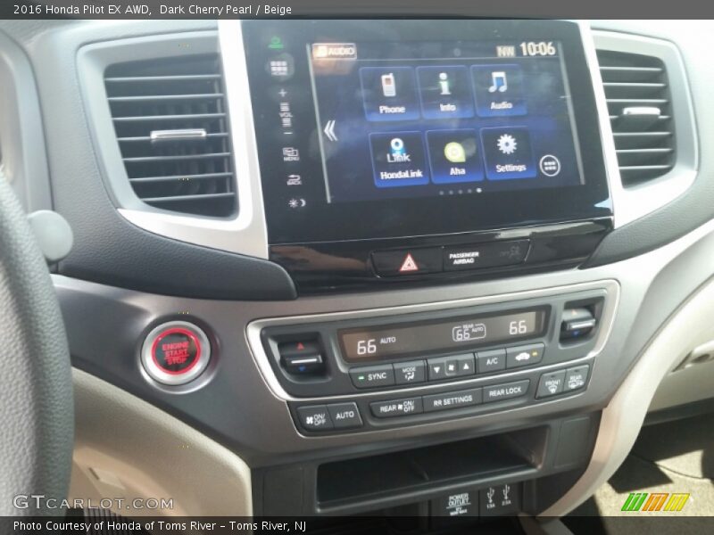 Controls of 2016 Pilot EX AWD