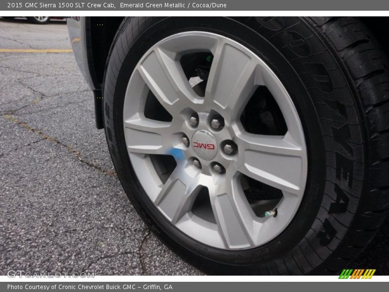 Emerald Green Metallic / Cocoa/Dune 2015 GMC Sierra 1500 SLT Crew Cab