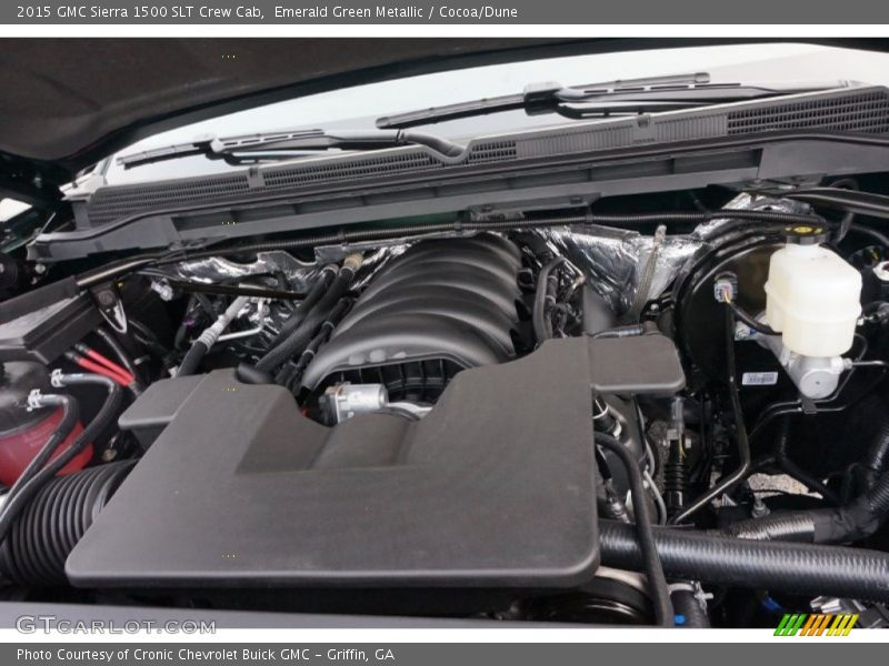 Emerald Green Metallic / Cocoa/Dune 2015 GMC Sierra 1500 SLT Crew Cab