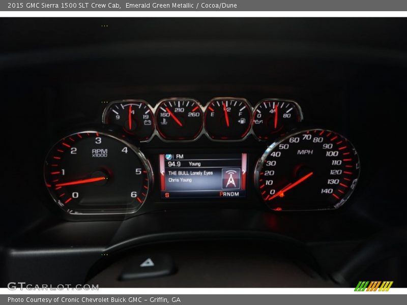 Emerald Green Metallic / Cocoa/Dune 2015 GMC Sierra 1500 SLT Crew Cab
