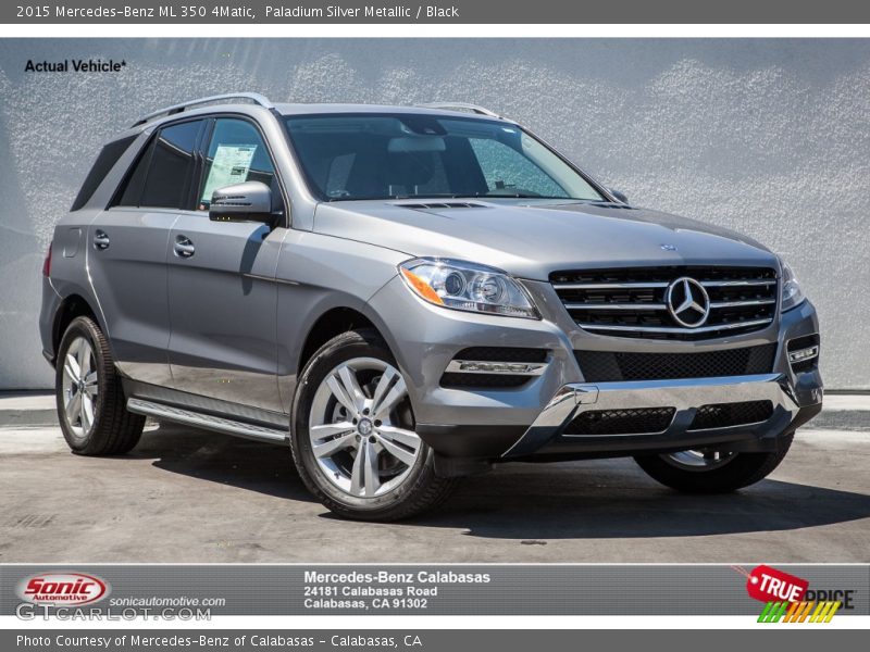 Paladium Silver Metallic / Black 2015 Mercedes-Benz ML 350 4Matic