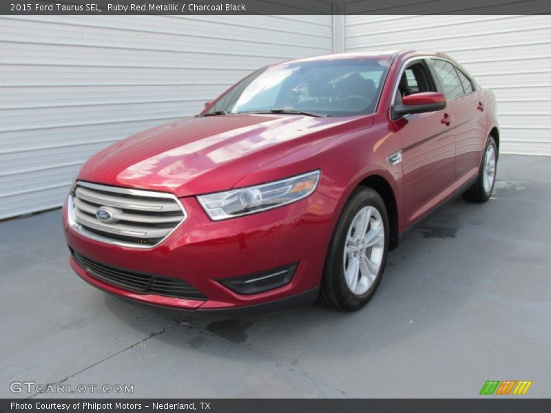 Ruby Red Metallic / Charcoal Black 2015 Ford Taurus SEL