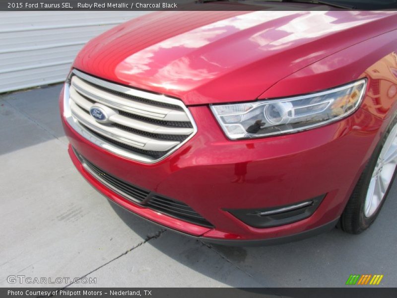 Ruby Red Metallic / Charcoal Black 2015 Ford Taurus SEL