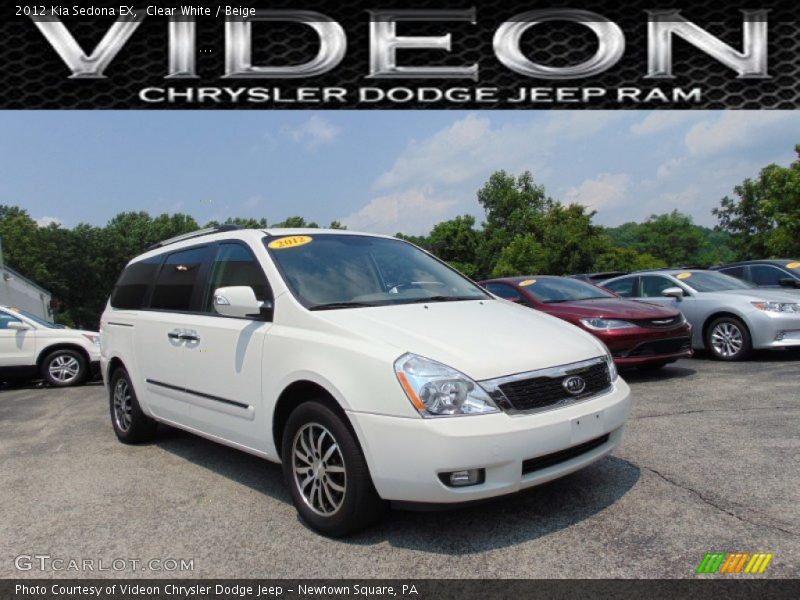 Clear White / Beige 2012 Kia Sedona EX