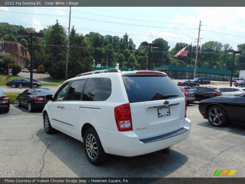 Clear White / Beige 2012 Kia Sedona EX