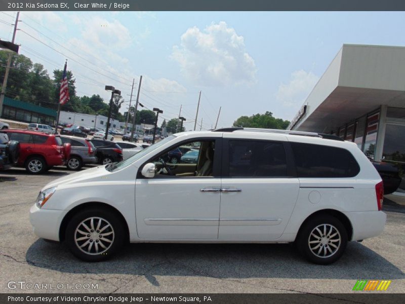 Clear White / Beige 2012 Kia Sedona EX