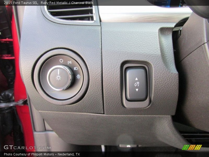 Ruby Red Metallic / Charcoal Black 2015 Ford Taurus SEL