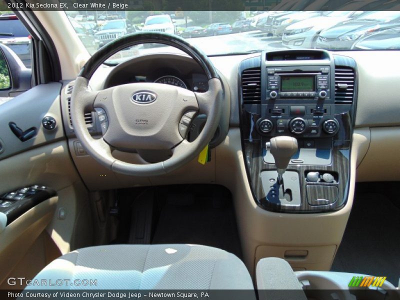 Clear White / Beige 2012 Kia Sedona EX