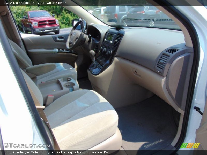 Clear White / Beige 2012 Kia Sedona EX