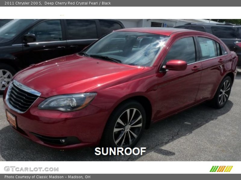 Deep Cherry Red Crystal Pearl / Black 2011 Chrysler 200 S