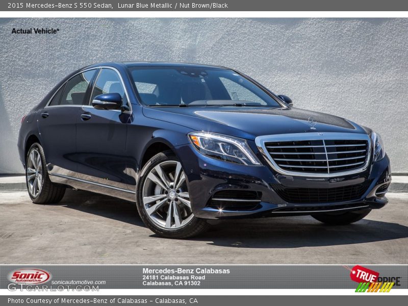 Lunar Blue Metallic / Nut Brown/Black 2015 Mercedes-Benz S 550 Sedan