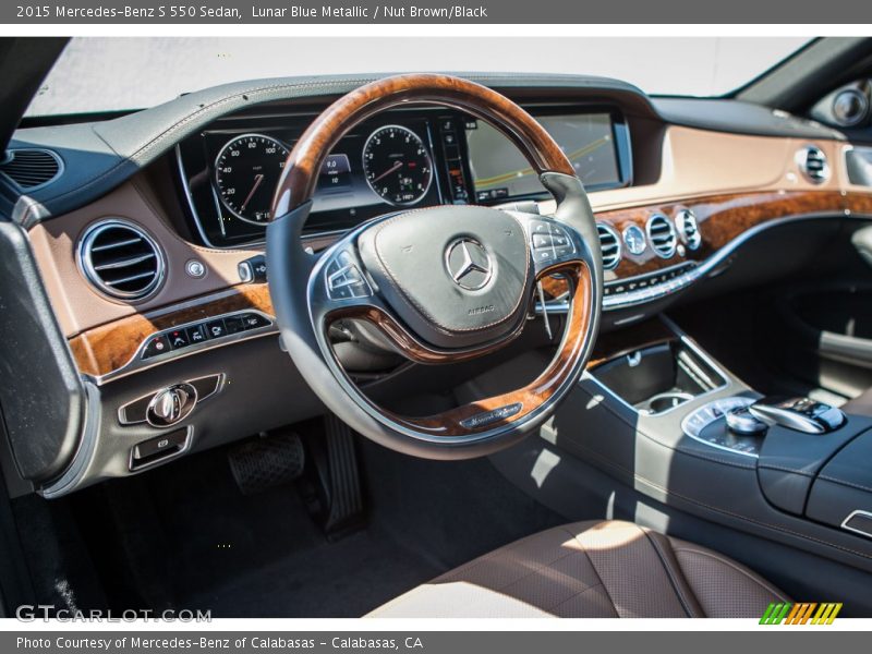 Lunar Blue Metallic / Nut Brown/Black 2015 Mercedes-Benz S 550 Sedan
