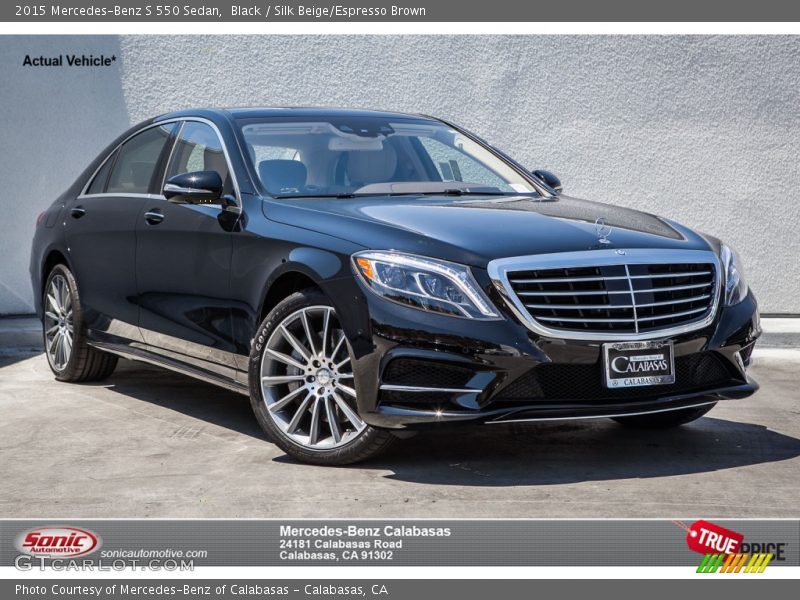 Black / Silk Beige/Espresso Brown 2015 Mercedes-Benz S 550 Sedan