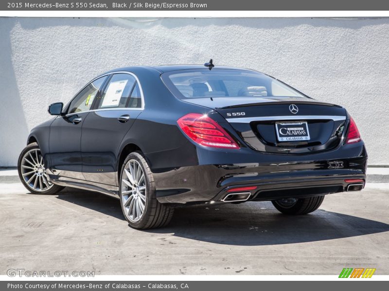 Black / Silk Beige/Espresso Brown 2015 Mercedes-Benz S 550 Sedan