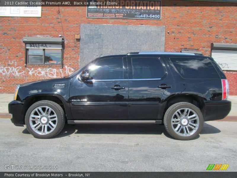 Black Ice Metallic / Ebony 2013 Cadillac Escalade Premium AWD