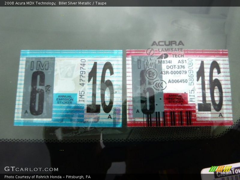 Billet Silver Metallic / Taupe 2008 Acura MDX Technology