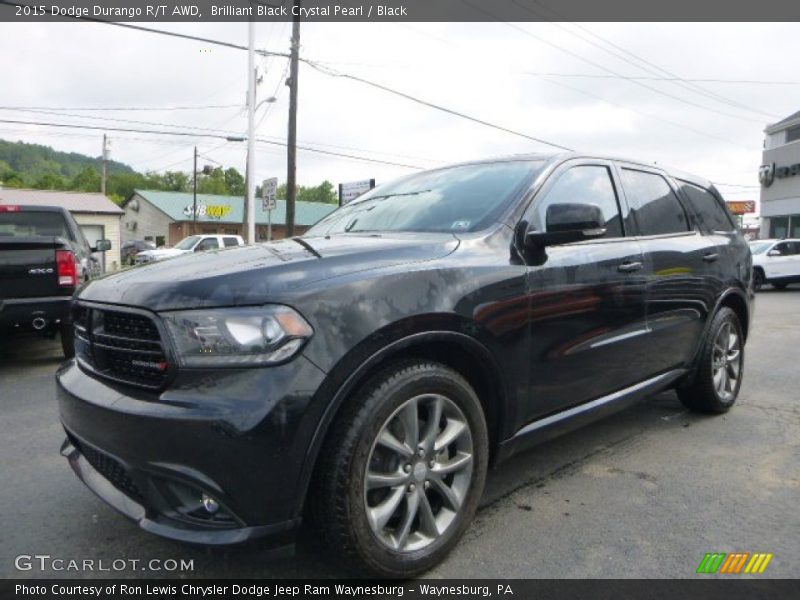 Brilliant Black Crystal Pearl / Black 2015 Dodge Durango R/T AWD