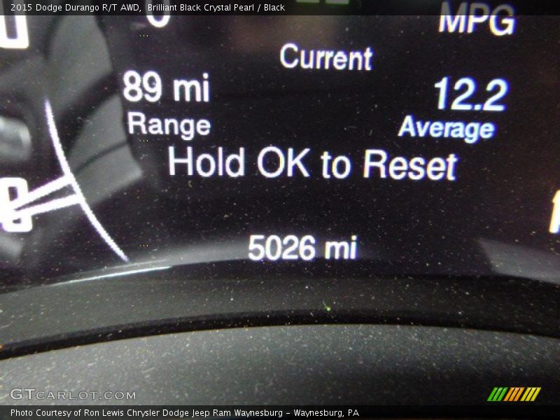 Brilliant Black Crystal Pearl / Black 2015 Dodge Durango R/T AWD