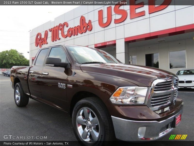 Western Brown Pearl / Canyon Brown/Light Frost Beige 2013 Ram 1500 SLT Quad Cab