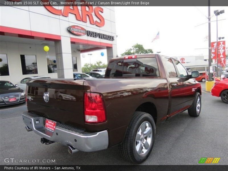 Western Brown Pearl / Canyon Brown/Light Frost Beige 2013 Ram 1500 SLT Quad Cab