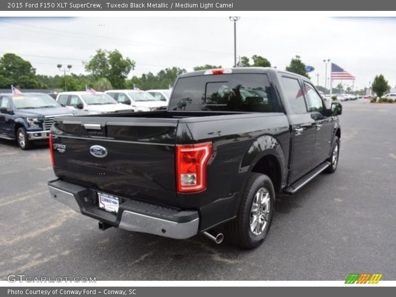 Tuxedo Black Metallic / Medium Light Camel 2015 Ford F150 XLT SuperCrew