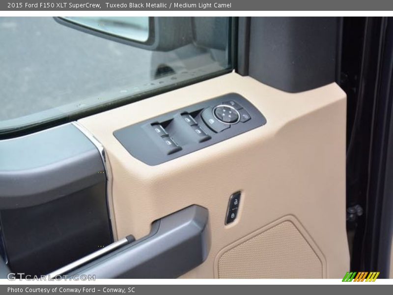 Tuxedo Black Metallic / Medium Light Camel 2015 Ford F150 XLT SuperCrew