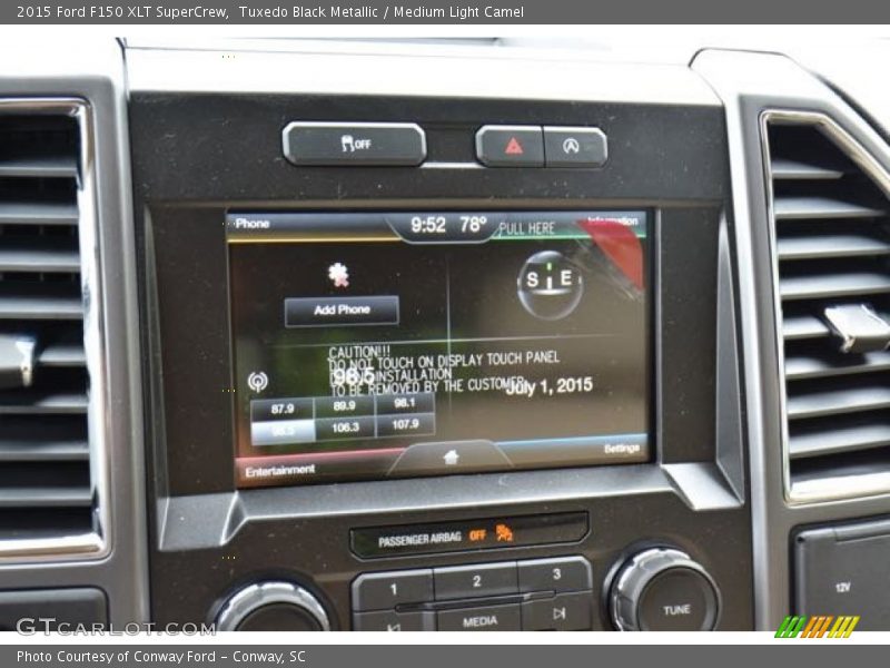 Tuxedo Black Metallic / Medium Light Camel 2015 Ford F150 XLT SuperCrew