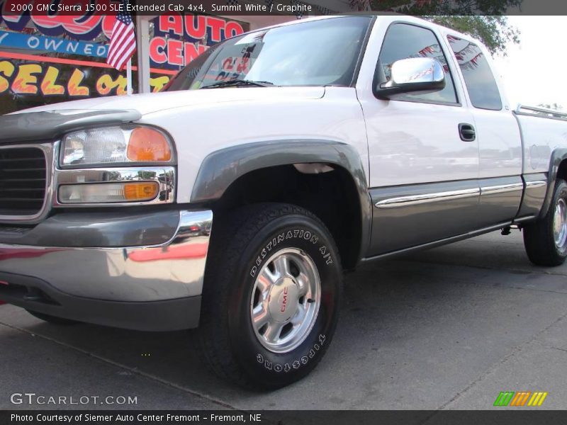 Summit White / Graphite 2000 GMC Sierra 1500 SLE Extended Cab 4x4