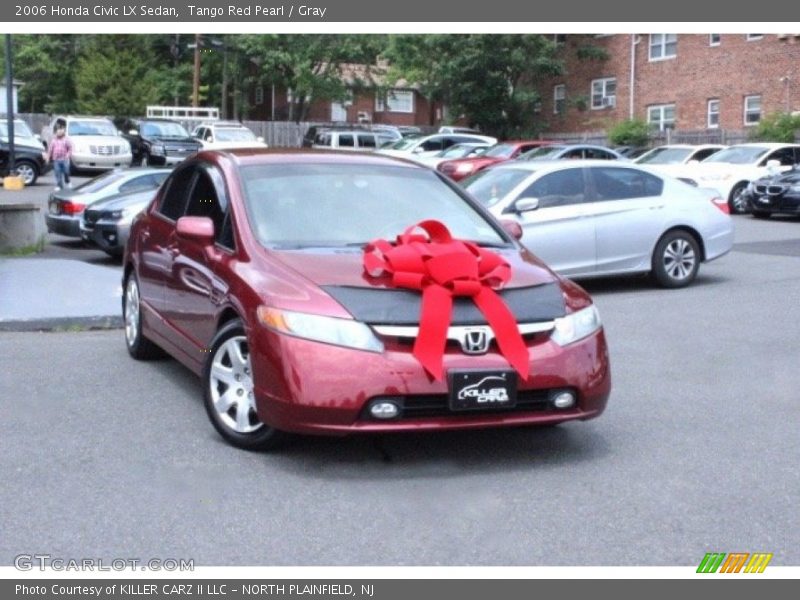 Tango Red Pearl / Gray 2006 Honda Civic LX Sedan