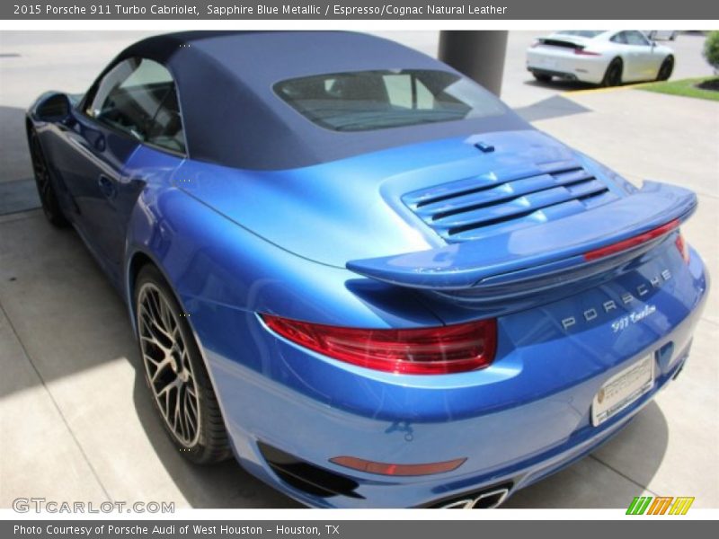 Sapphire Blue Metallic / Espresso/Cognac Natural Leather 2015 Porsche 911 Turbo Cabriolet