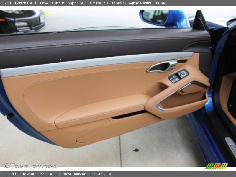 Sapphire Blue Metallic / Espresso/Cognac Natural Leather 2015 Porsche 911 Turbo Cabriolet